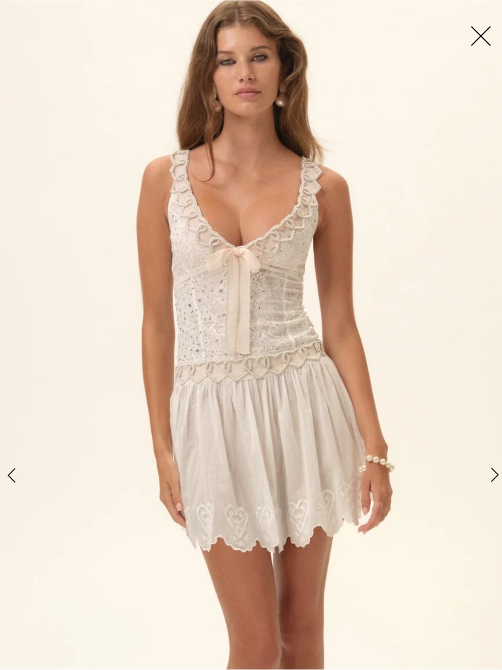 For Love & Lemons Locked Hearts Mini Ribbon Dress